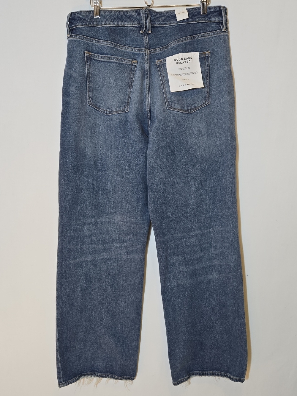 Good American Good Ease‎ Relaxed Wide Leg Jeans Size 14 / 32 Mid Rise 34" Inseam - Picture 4 of 13